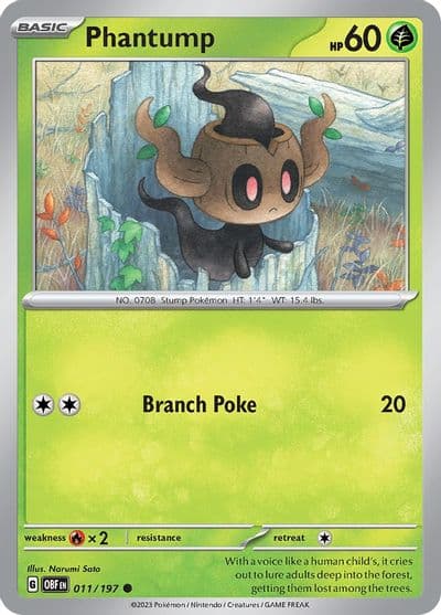 Phantump SV03: Obsidian Flames Pokemon card