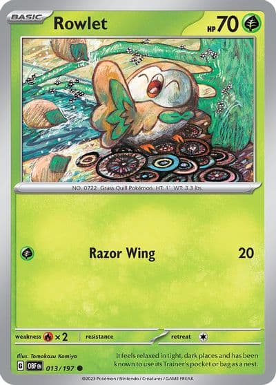Rowlet SV03: Obsidian Flames Pokemon card