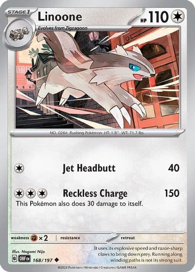 Linoone SV03: Obsidian Flames Pokemon card