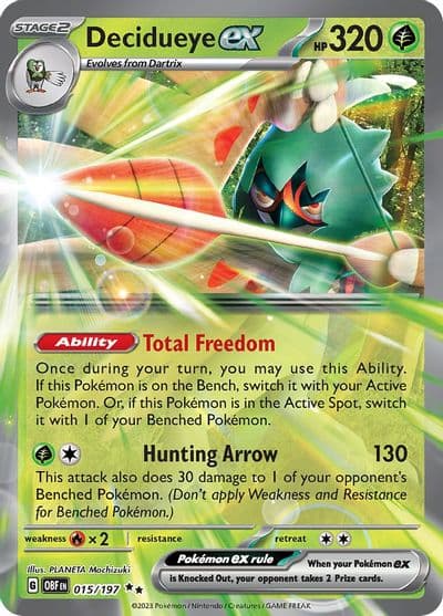 Decidueye ex SV03: Obsidian Flames Pokemon card