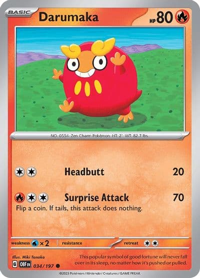 Darumaka SV03: Obsidian Flames Pokemon card