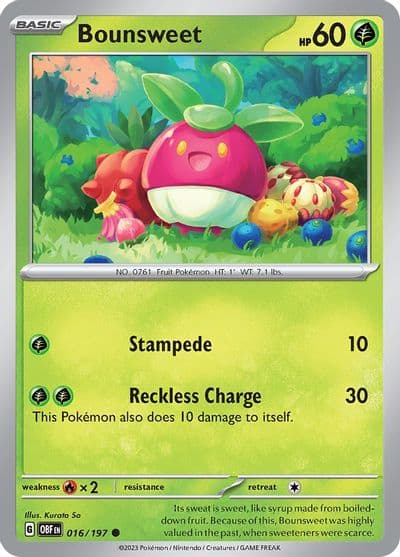Bounsweet SV03: Obsidian Flames Pokemon card