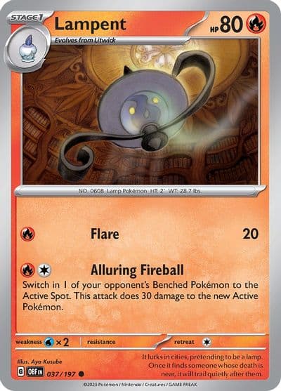 Lampent SV03: Obsidian Flames Pokemon card