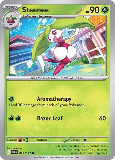 Steenee SV03: Obsidian Flames Pokemon card