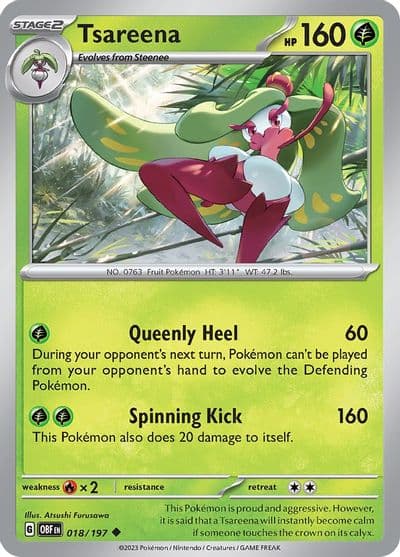 Tsareena SV03: Obsidian Flames Pokemon card