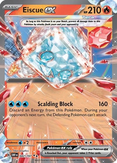 Eiscue ex SV03: Obsidian Flames Pokemon card