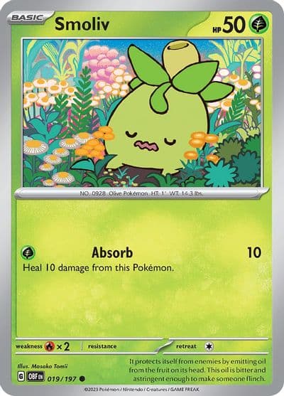 Smoliv SV03: Obsidian Flames Pokemon card