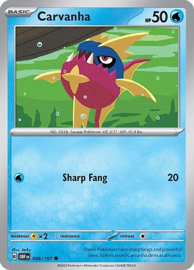 Carvanha SV03: Obsidian Flames Pokemon card