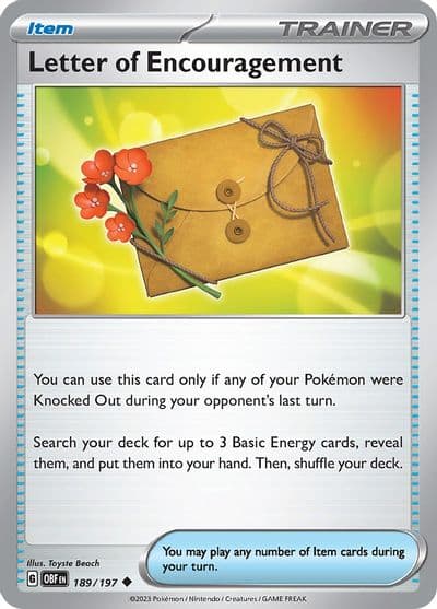 Letter of Encouragement SV03: Obsidian Flames Pokemon card