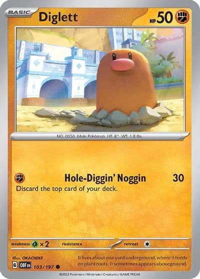 Diglett SV03: Obsidian Flames Pokemon card