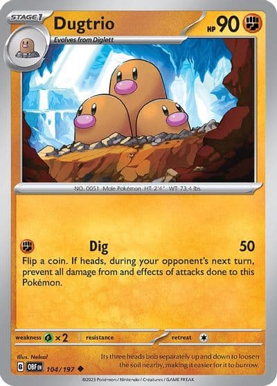 Dugtrio SV03: Obsidian Flames Pokemon card