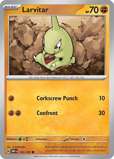 Larvitar SV03: Obsidian Flames Pokemon card