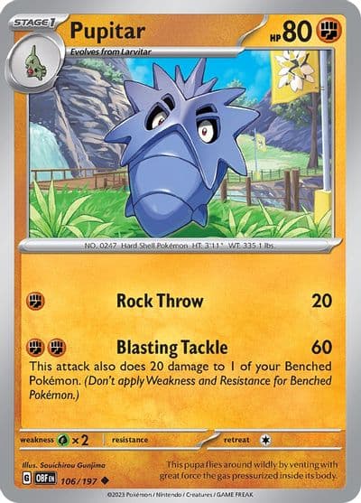 Pupitar SV03: Obsidian Flames Pokemon card