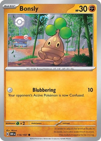 Bonsly SV03: Obsidian Flames Pokemon card
