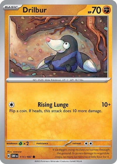 Drilbur SV03: Obsidian Flames Pokemon card