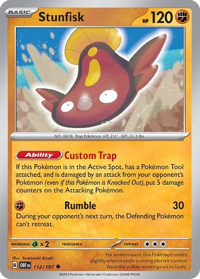 Stunfisk SV03: Obsidian Flames Pokemon card