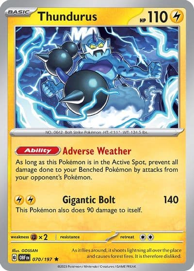 Thundurus SV03: Obsidian Flames Pokemon card