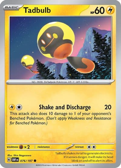 Tadbulb 076/197 SV03: Obsidian Flames Pokemon card