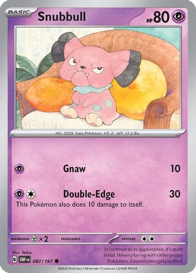 Snubbull SV03: Obsidian Flames Pokemon card