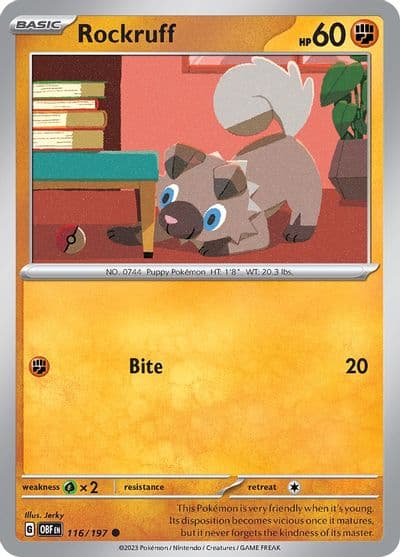 Rockruff SV03: Obsidian Flames Pokemon card