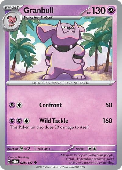 Granbull SV03: Obsidian Flames Pokemon card