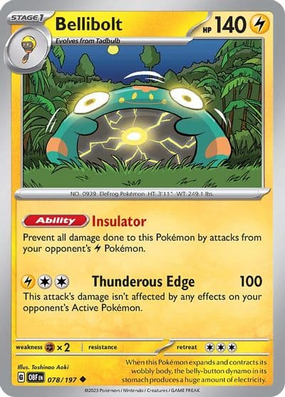 Bellibolt SV03: Obsidian Flames Pokemon card