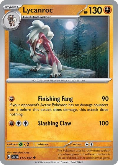 Lycanroc SV03: Obsidian Flames Pokemon card