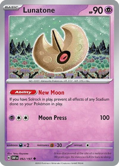 Lunatone SV03: Obsidian Flames Pokemon card