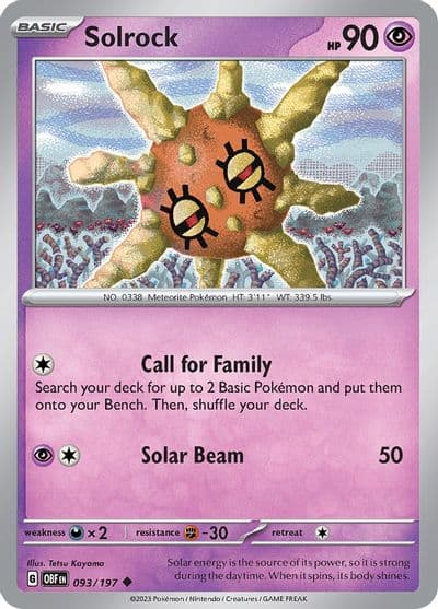 Solrock SV03: Obsidian Flames Pokemon card