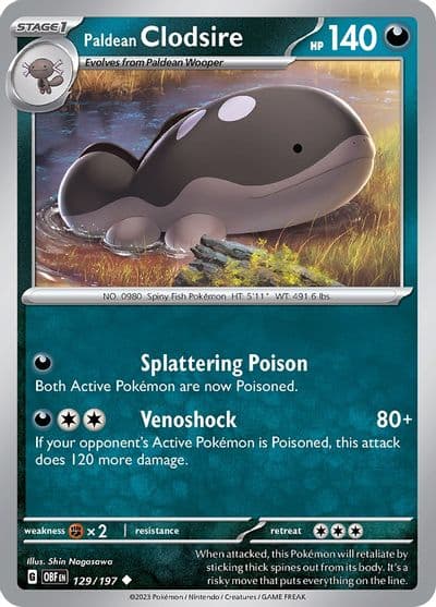 Paldean Clodsire SV03: Obsidian Flames Pokemon card