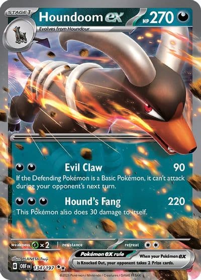 Houndoom ex SV03: Obsidian Flames Pokemon card