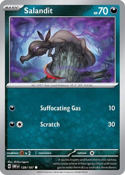 Salandit SV03: Obsidian Flames Pokemon card