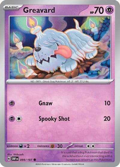 Greavard SV03: Obsidian Flames Pokemon card