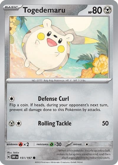 Togedemaru SV03: Obsidian Flames Pokemon card