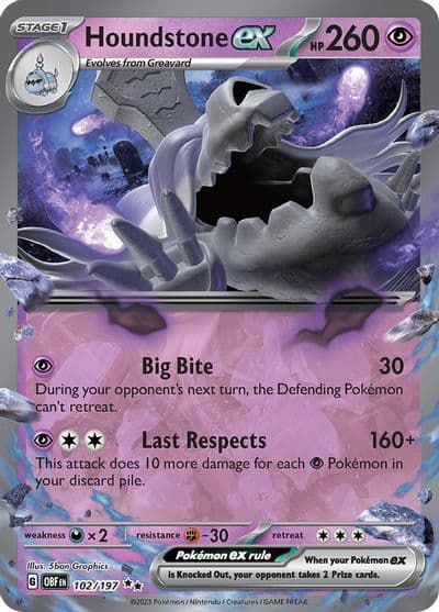 Houndstone ex SV03: Obsidian Flames Pokemon card