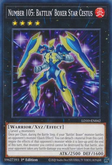 Number 105 Battlin Boxer Star Cestus Legendary Duelists: Soulburning Volcano Yu-Gi-Oh! card