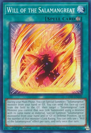 Will of the Salamangreat Legendary Duelists: Soulburning Volcano Yu-Gi-Oh! card
