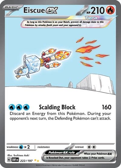 Eiscue ex SV03: Obsidian Flames Pokemon card