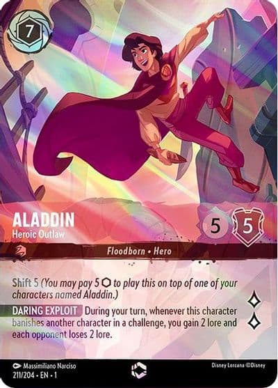 Aladdin Heroic Outlaw Enchanted The First Chapter Lorcana card