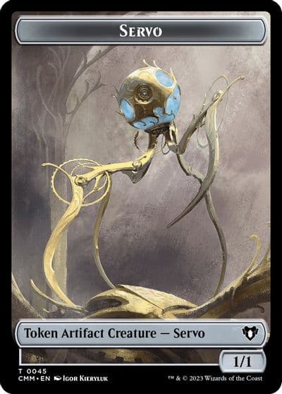 Servo Rat Double Sided Token Commander Masters Magic card