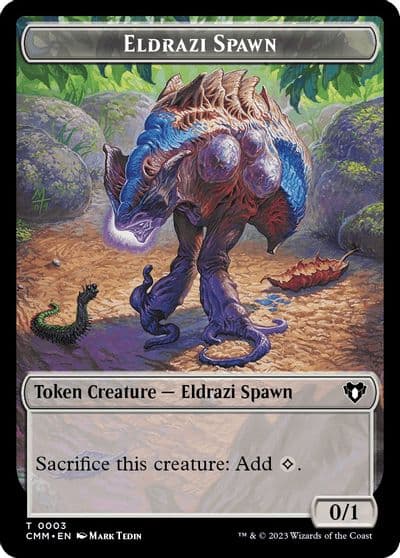 Eldrazi Spawn Zombie 0013 Double Sided Token Commander Masters Magic card