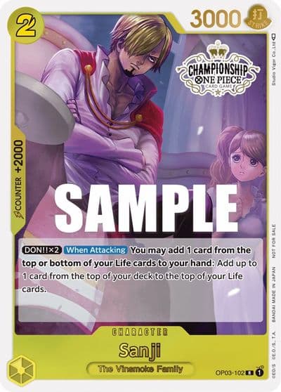 Sanji Store Championship Participation Pack Vol 2 One Piece Promotion Cards One Piece card