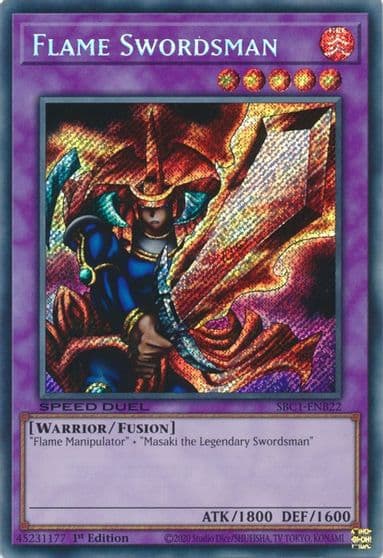 Flame Swordsman Secret Rare Speed Duel: Streets of Battle City Yu-Gi-Oh! card