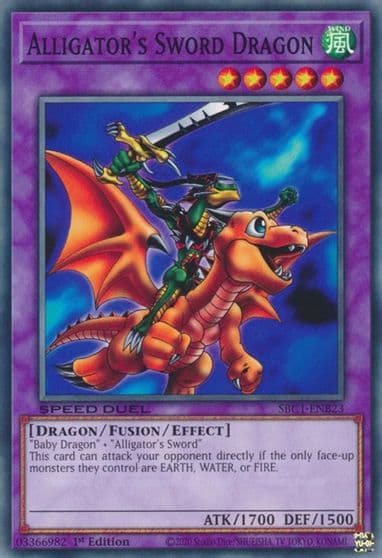 Alligators Sword Dragon Speed Duel: Streets of Battle City Yu-Gi-Oh! card