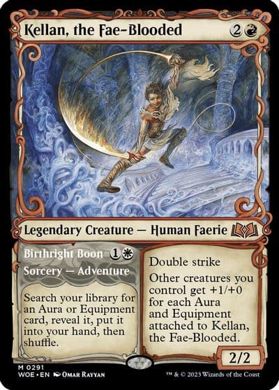 Kellan the Fae Blooded Showcase Wilds of Eldraine Magic card
