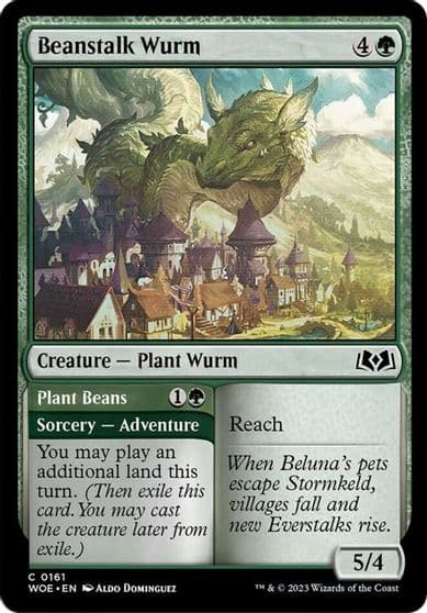 Beanstalk Wurm Wilds of Eldraine Magic card