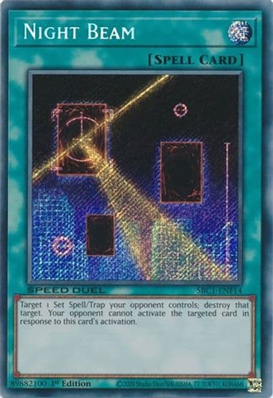 Night Beam Secret Rare Speed Duel: Streets of Battle City Yu-Gi-Oh! card