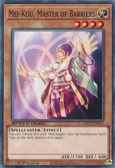 Mei Kou Master of Barriers Speed Duel: Streets of Battle City Yu-Gi-Oh! card