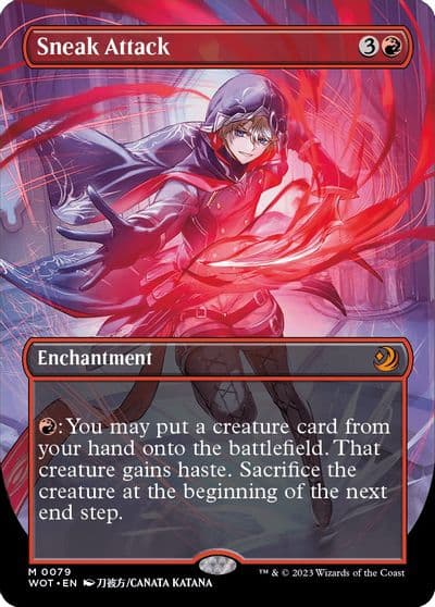 Sneak Attack Anime Borderless Wilds of Eldraine: Enchanting Tales Magic card