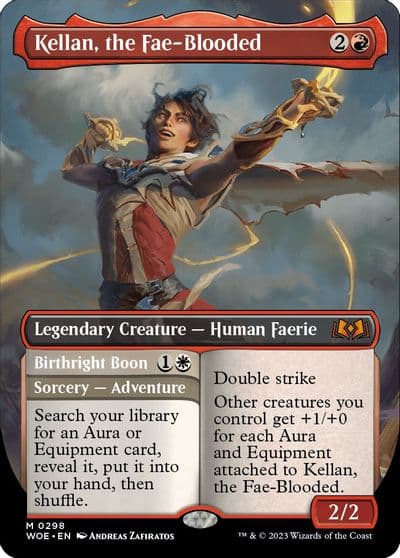 Kellan the Fae Blooded Borderless Wilds of Eldraine Magic card